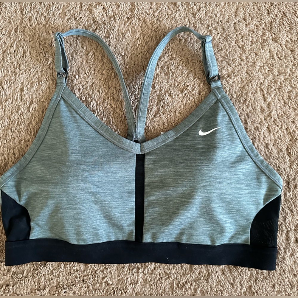 Nike Sports bra size large Heather greenish gray